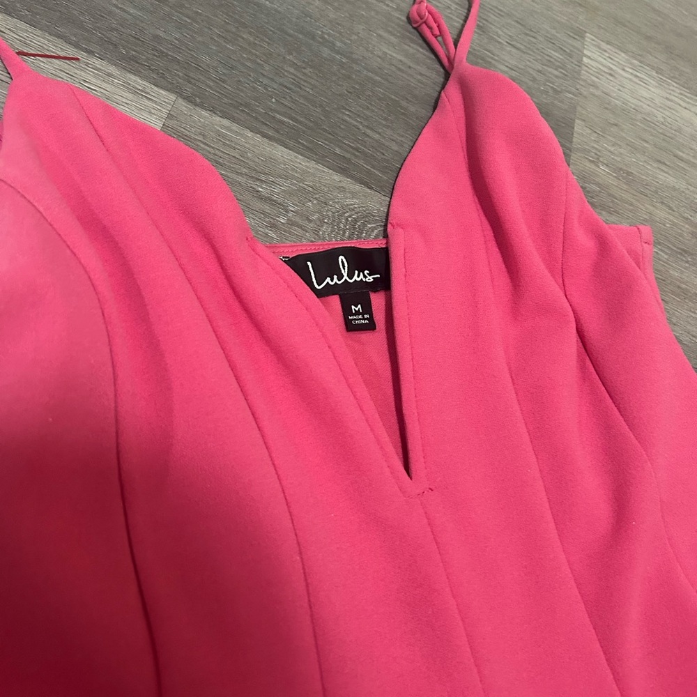Lulus Pink V Neck Skater Dress